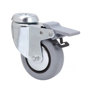 Rueda goma giratoria con freno Alex diametro 100 mm. modelo 1-0303