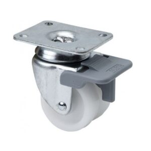 Rueda polipropileno-plastico giratoria con freno Alex diametro 50 mm. modelo 1-0390