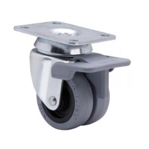 Rueda goma giratoria con freno Alex diametro 50 mm. modelo 1-0396
