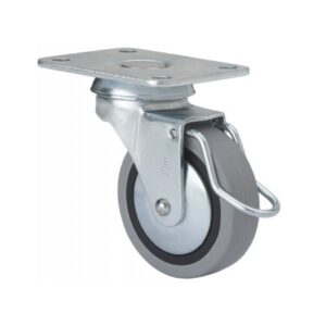 Rueda goma giratoria con freno Alex diametro 60 mm. modelo 1-0400