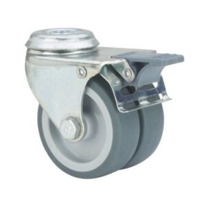 Rueda goma giratoria con freno Alex diametro 75 mm. modelo 1-0502