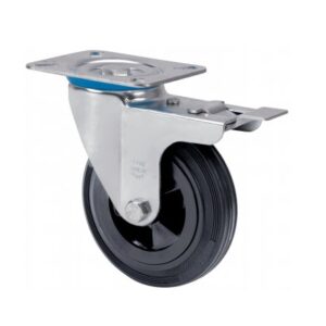 Rueda goma giratoria con freno Alex diametro 160 mm. modelo 2-1115