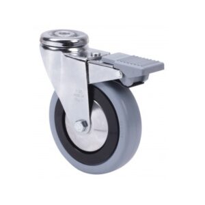 Rueda goma giratoria con freno Alex diametro 100 mm. modelo 2-1210