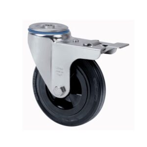 Rueda goma giratoria con freno Alex diametro 160 mm. modelo 2-1354