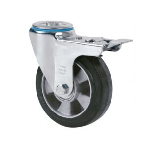 Rueda goma giratoria con freno Alex diametro 160 mm. modelo 2-1365