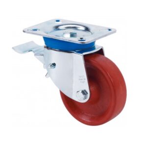 Rueda resina fenolica giratoria con freno Alex diametro 80 mm. modelo 2-1622