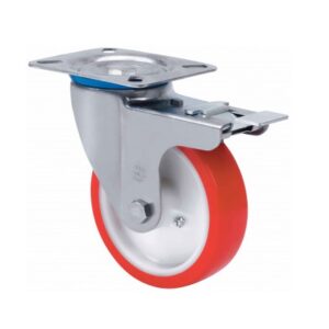 Rueda poliuretano giratoria con freno Alex diametro 150 mm. modelo 2-1654