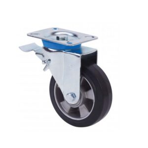 Rueda goma giratoria con freno Alex diametro 125 mm. modelo 2-1998