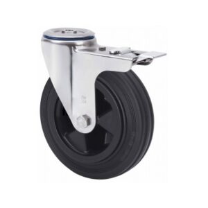 Rueda goma giratoria con freno Alex diametro 160 mm. modelo 2-1686