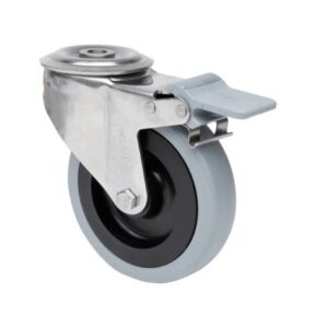 Rueda goma giratoria con freno Alex diametro 100 mm. modelo 2-1836