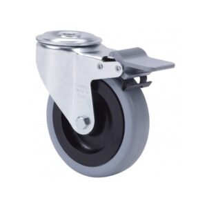 Rueda goma giratoria con freno Alex diametro 125 mm. modelo 2-2413