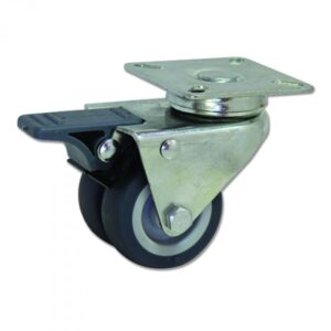 Rueda giratoria con freno caucho Gayner diametro 75 mm. BDPG2 075 PCL2-FD codigo 29-234-FD