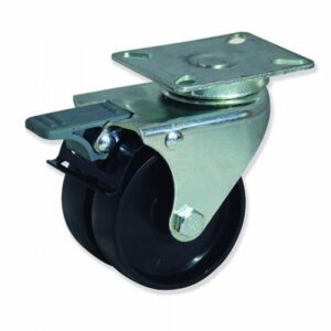 Rueda giratoria con freno plastico Gayner diametro 50 mm. BDPG2 050 PLL2-FD codigo 29-220-FD