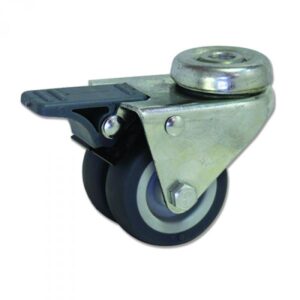 Rueda giratoria con freno caucho Gayner diametro 75 mm. BDTG2 075 PCL2-FD codigo 29-214-FD - Imagen 1