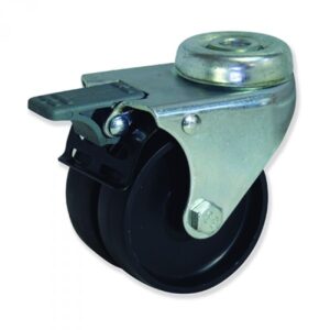 Rueda giratoria con freno plastico Gayner diametro 75 mm. BDTG2 075 PLL2-FD codigo 29-210-FD