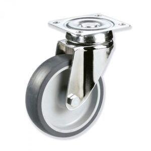 Rueda giratoria caucho Gayner diametro 80 mm. BIPG3 080 PCL3 codigo 33-94/08