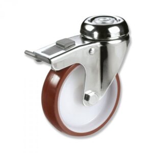 Rueda giratoria con freno poliuretano Gayner diametro 100 mm. BITG3 100 NPL3-FD codigo 33-84/4-FD