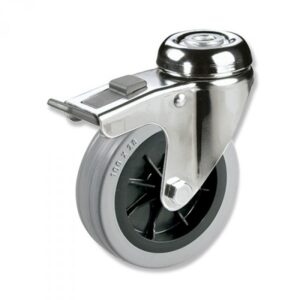 Rueda giratoria con freno goma Gayner diametro 60 mm. BITG3 060 PGL3-FD codigo 33-84/0-FD
