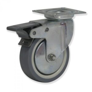 Rueda giratoria con freno caucho Gayner diametro 80 mm. BPG2 080 PCL2-FD codigo 28-168-FD