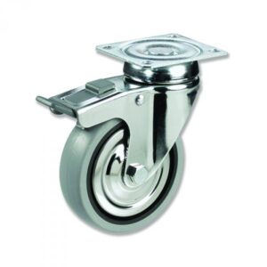 Rueda giratoria con freno caucho Gayner diametro 63 mm. BPG3 060 PCL3-FD codigo 33-78/6-FD