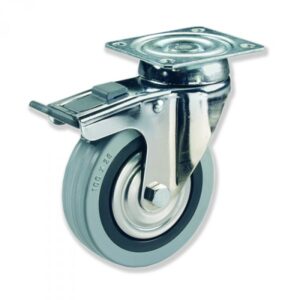 Rueda giratoria con freno goma Gayner diametro 125 mm. BPG3 125 PGB3-FD codigo 33-82/5-FD - Imagen 1