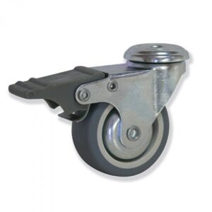 Rueda giratoria con freno caucho Gayner diametro 50 mm. BTG1 050 PCL1-FD codigo 24-046-FD