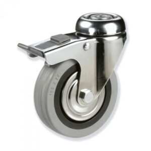 Rueda giratoria con freno goma Gayner diametro 125 mm. BTG3 125 PGB3-FD codigo 33-72/5-FD - Imagen 1