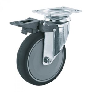 Rueda giratoria con freno poliuretano Gayner diametro 75 mm. RTG4 075 PPB4-FD codigo 34-010-FD - Imagen 1