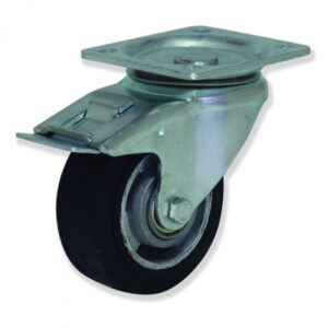 Rueda giratoria con freno caucho Gayner diametro 100 mm. FPG4 100 ACB4-FD codigo 34-724/4-FD