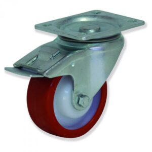 Rueda giratoria con freno poliuertano Gayner diametro 100 mm. FPG4 100 NPL5-FD codigo 34-734-FD