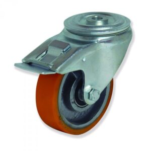 Rueda giratoria con freno poliuretano Gayner diametro 125 mm. FTG4 125 HPB4-FD codigo 34-660/04-FD - Imagen 1