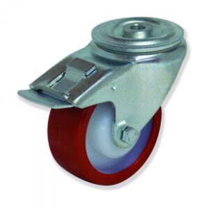 Rueda giratoria con freno poliuretano Gayner diametro 100 mm. FTG4 100 NPL5-FD codigo 34-634-FD