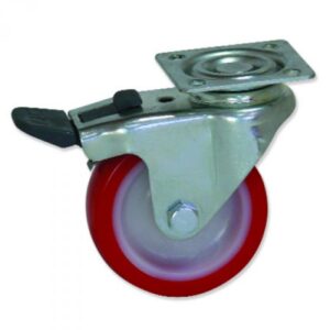 Rueda giratoria con freno poliuretano Gayner diametro 63 mm. GPG1 063 NPL1-FD codigo 25-160-FD