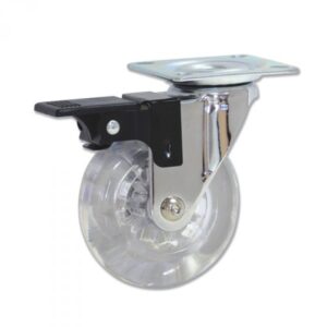 Rueda giratoria translucida Gayner diametro 75 mm. GPG2 075 PUL2-FS codigo 28-064-FS