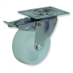 Rueda giratoria con freno nylon Gayner diametro 80 mm. MIPG4 080 NYL4-FD codigo 34-102/12-FD
