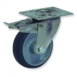 Rueda giratoria con freno caucho Gayner diametro 80 mm. MIPG4 080 PCL4-FD codigo 34-102/02-FD