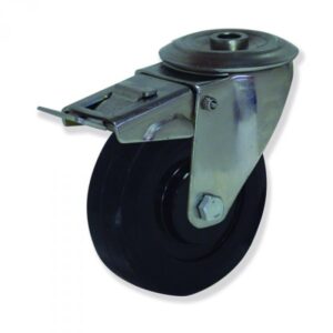 Rueda giratoria con freno termocaucho Gayner diametro 100 mm. MITG4 100 TCT4-FD codigo 34-100/286-FD