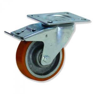 Rueda giratoria con freno poliuretano Gayner diametro 125 mm. MPG4 125 APB4-FD codigo 34-094/76-FD - Imagen 1