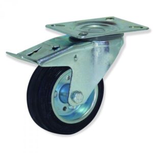 Rueda giratoria con freno goma Gayner diametro 100 mm. MPG4 100 EGR4-FD codigo 34-092/2-FD