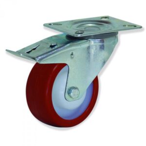 Rueda giratoria con freno poliuretano Gayner diametro 200 mm. MPG4 200 NPL4-FD codigo 34-098/32-FD - Imagen 1