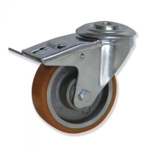 Rueda giratoria con freno poliuretano Gayner diametro 125 mm. MTG4 125 APB4-FD codigo 34-084/76-FD - Imagen 1