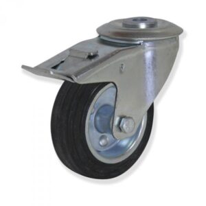 Rueda giratoria con freno goma Gayner diametro 125 mm. MTG4 125 EGR4-FD codigo 34-084/28-FD