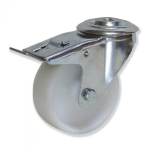 Rueda giratoria con freno nylon Gayner diametro 125 mm. MTG4 125 NYR4-FD codigo 34-084/9-FD