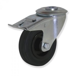Rueda giratoria con freno goma Gayner diametro 80 mm. MTG4 080 PGL4-FD codigo 34-080/08-FD