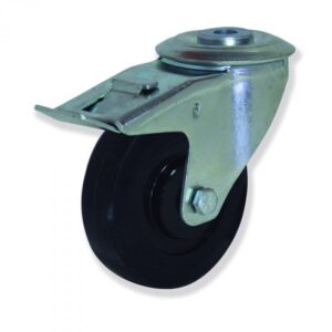 Rueda giratoria con freno termocaucho Gayner diametro 100 mm. MTG4 100 TCT4-FD codigo 34-082/88-FD