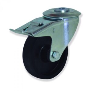 Rueda giratoria con freno termoplastico Gayner diametro 100 mm. MTG4 100 TPL4-FD codigo 34-082/96-FD