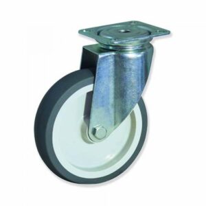 Rueda giratoria con freno caucho Gayner diametro 80 mm. SPG3 080 PSL3-FD codigo 33-968-FD