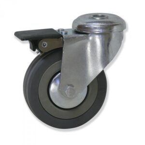 Rueda giratoria con freno goma Gayner diametro 100 mm. STG2 100 PGL2-FD codigo 28-111/8-FD