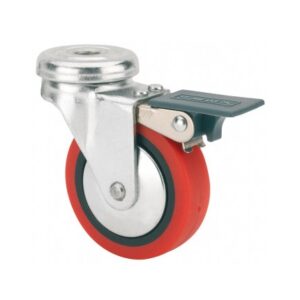 Rueda poliuretano giratoria con freno Alex diametro 50 mm. modelo 1-0557