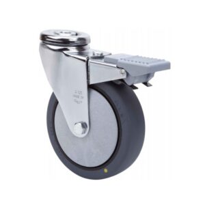 Rueda poliuretano giratoria con freno Alex diametro 100 mm. modelo 2-1599